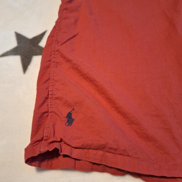 Polo Ralph Lauren Mens Red Short Sleeve Camp Shirt Size Large Cotton Pocket - Picture 2 of 8
